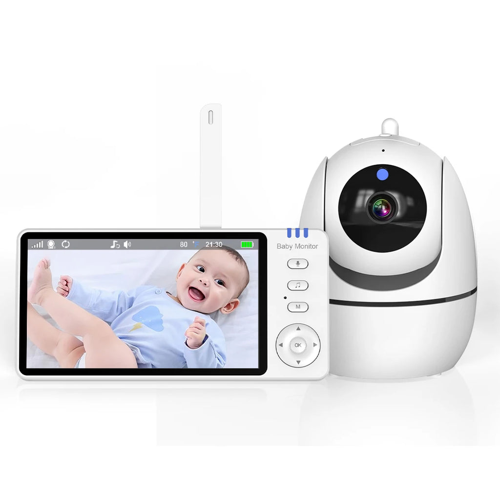 720P Pan-Tilt Baby Monitor with 5” Screen & Two-Way Audio