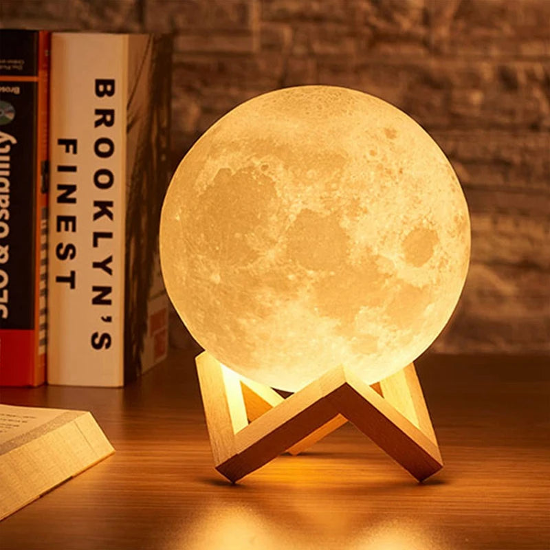 3D LED Moon Lamp – Cozy Night Light for Bedroom Decoration