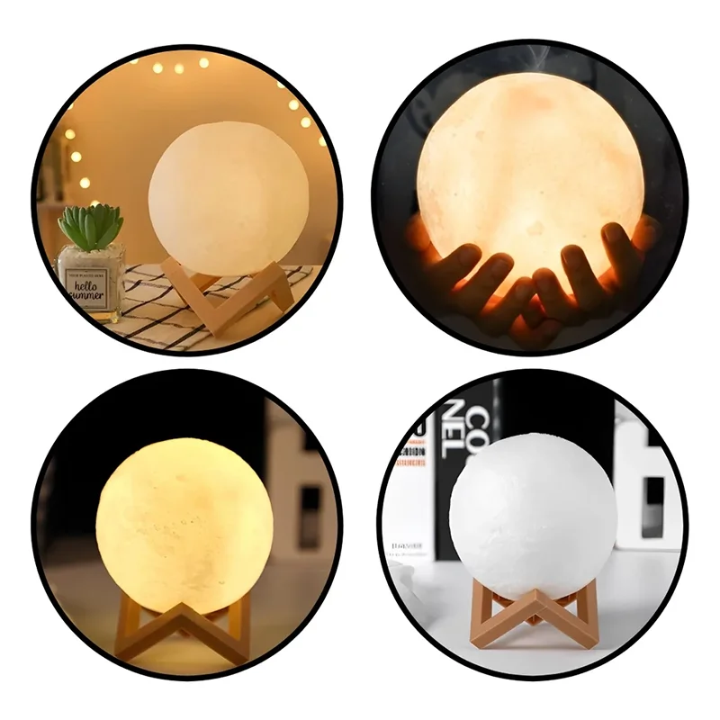 3D LED Moon Lamp – Cozy Night Light for Bedroom Decoration
